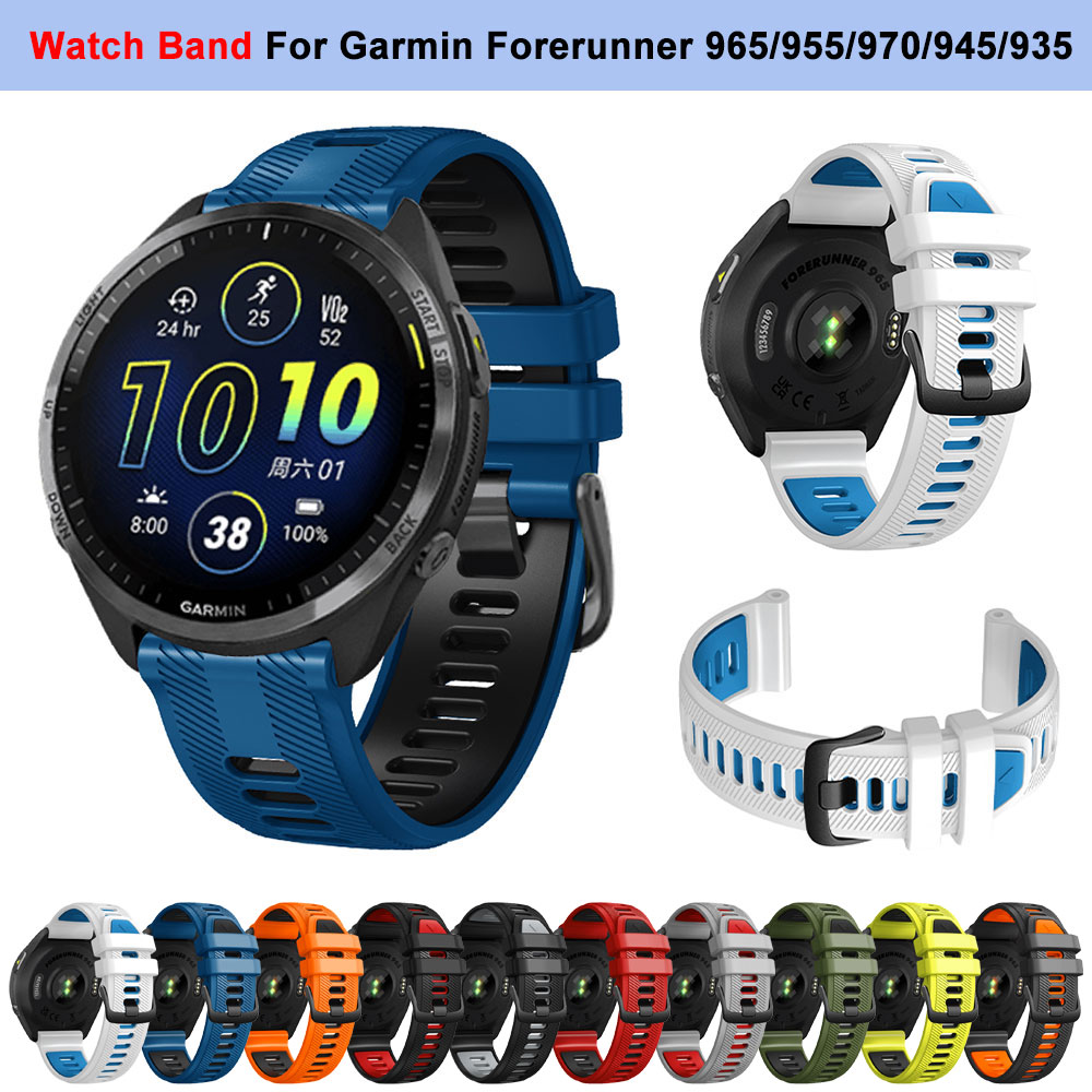 Silicone Watch Band 22Mm - For Garmin Forerunner 965 955 Solar