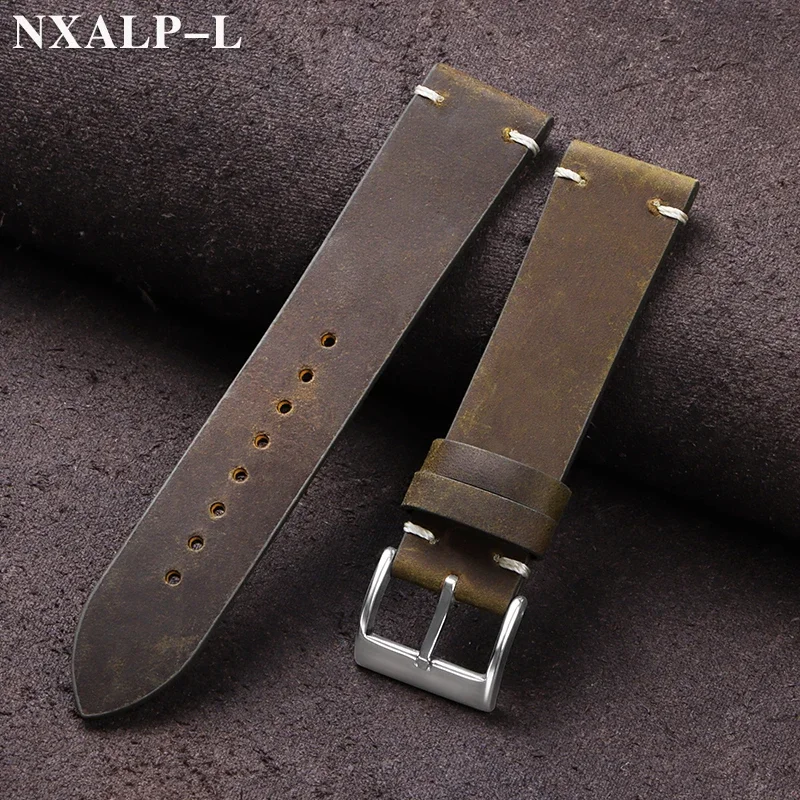 Nato Strap Nylon - Vintage Oil Wax Leather Watch Band