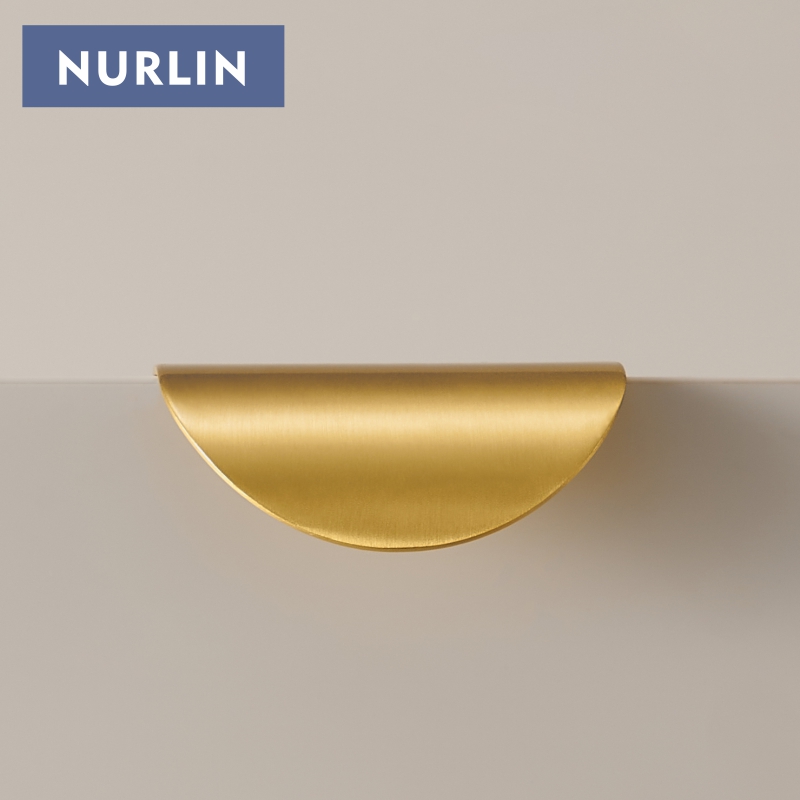 Curved Spring Bar - Nurlin Brass Fold Short Edge Pull