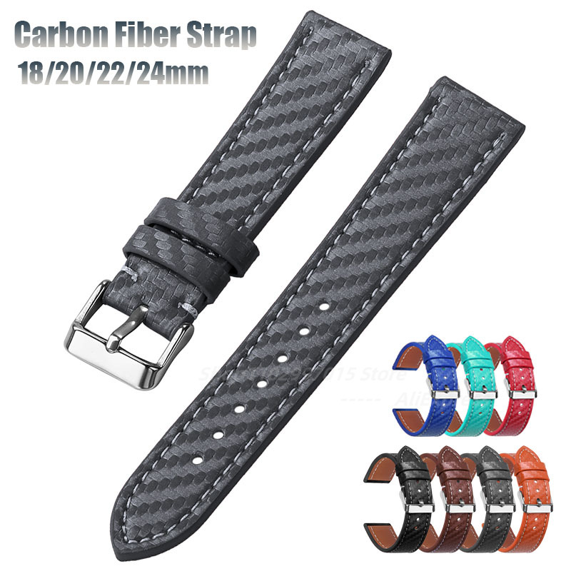 Nato Strap Nylon - Carbon Fiber Genuine Leather Watch Band