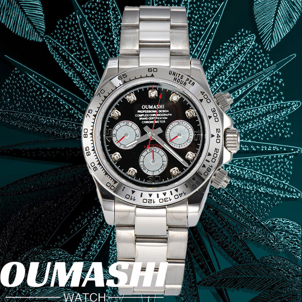 Stainless Bracelet Diver - Luxury VK63 WATCH 39mm quartz Chronograph