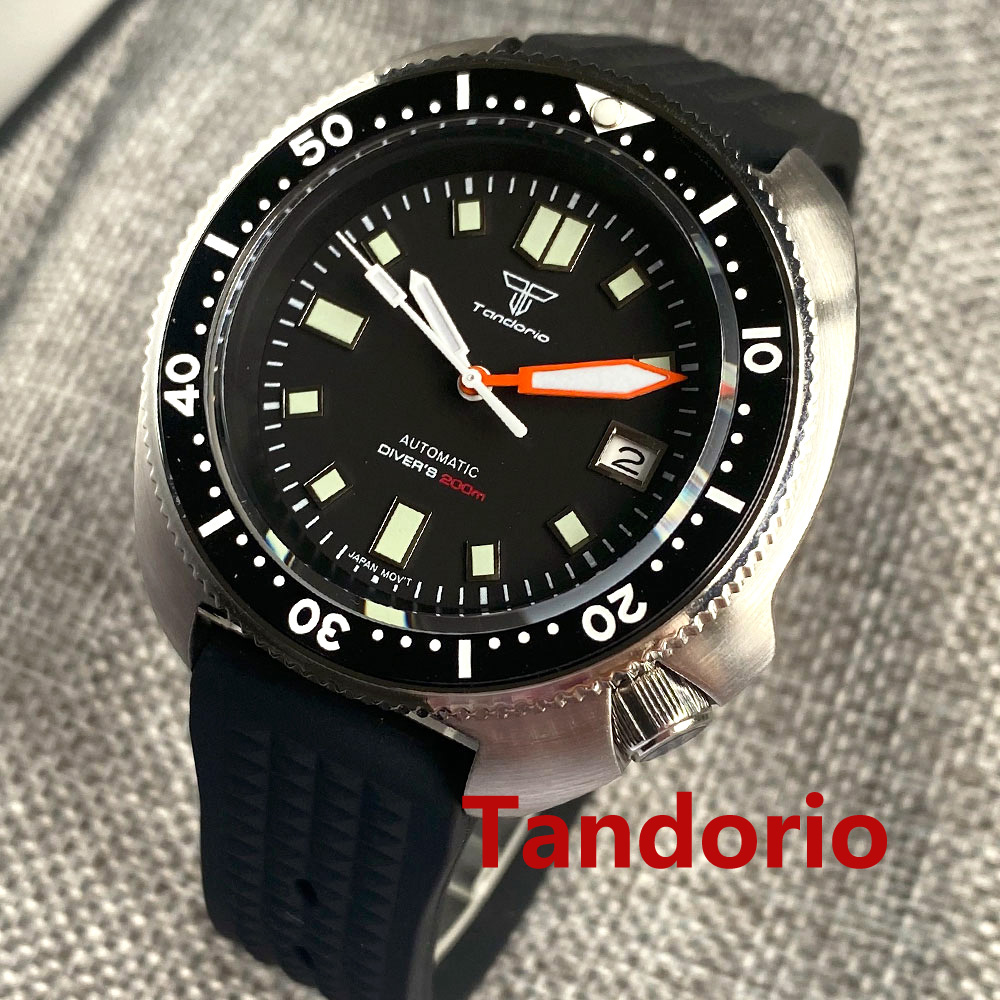 Rubber Strap Diver - Tandorio 44mm Japan NH35/PT5000 Movement Automatic