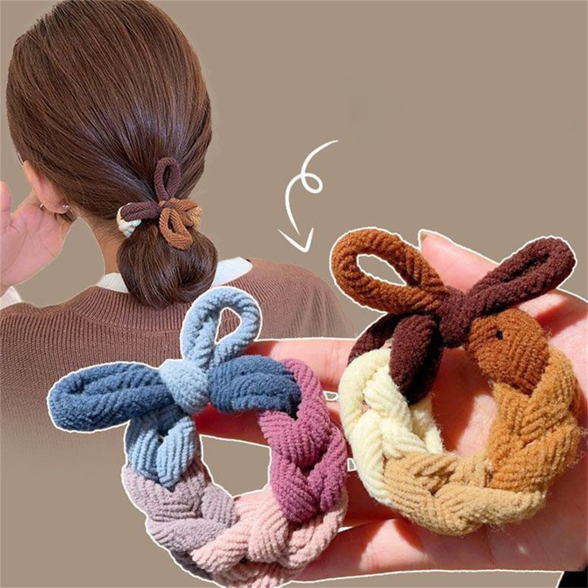 Silicone Band Women - Colorful Hand-Woven Hair Rope For Women