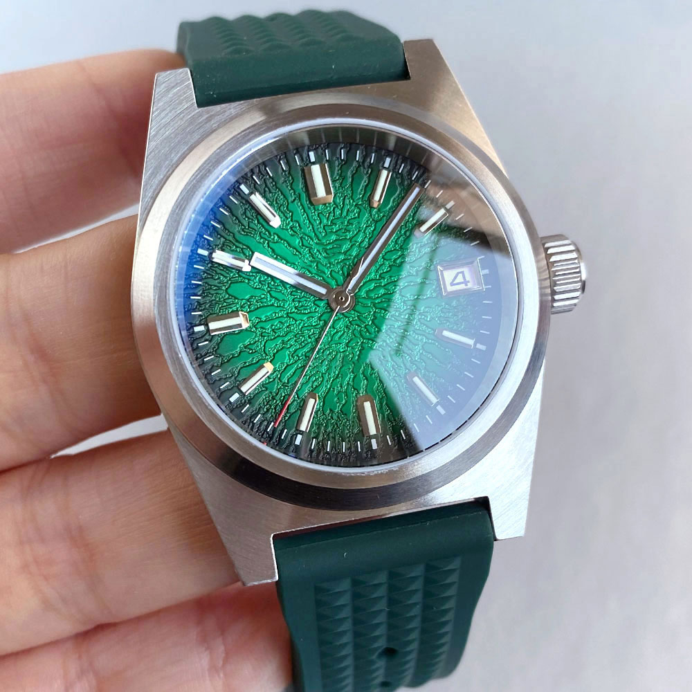 New 38mm Mechanical Watch Men  - Rubber Strap Diver 评论和价格