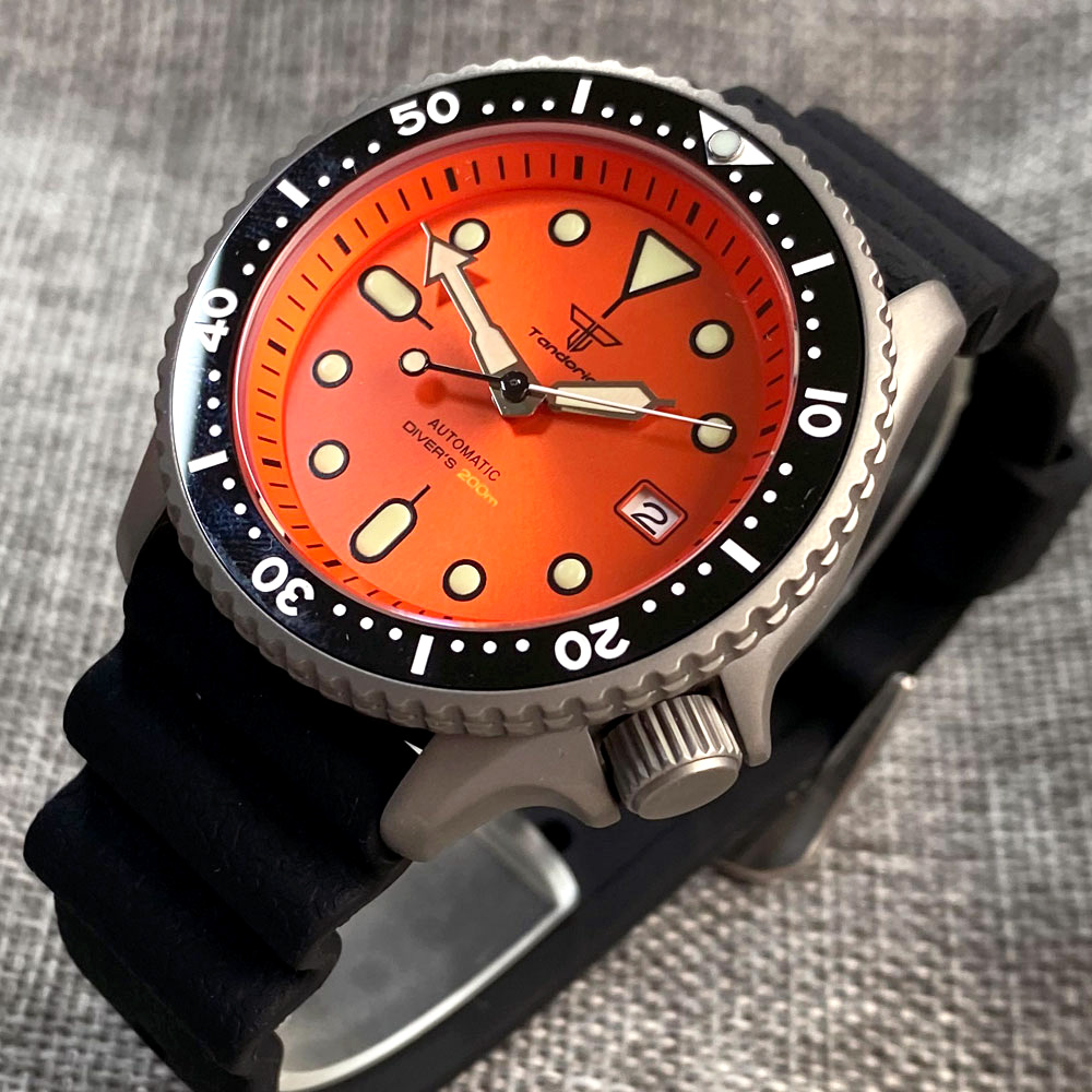Tandorio 41mm Titanium NH35 Me - Rubber Strap Diver 评论和价格