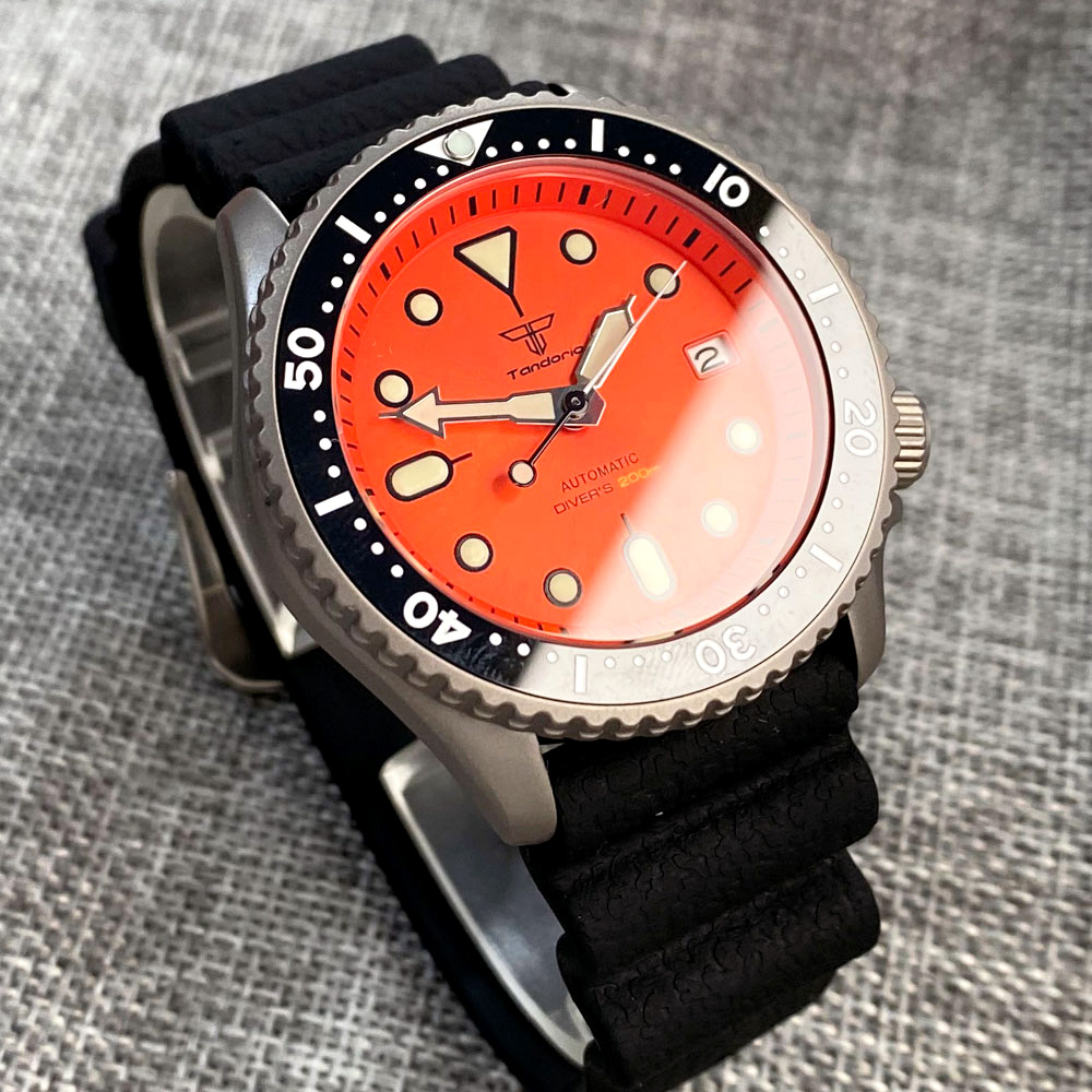 Tandorio 41mm Titanium NH35 Me - Rubber Strap Diver 评论和价格