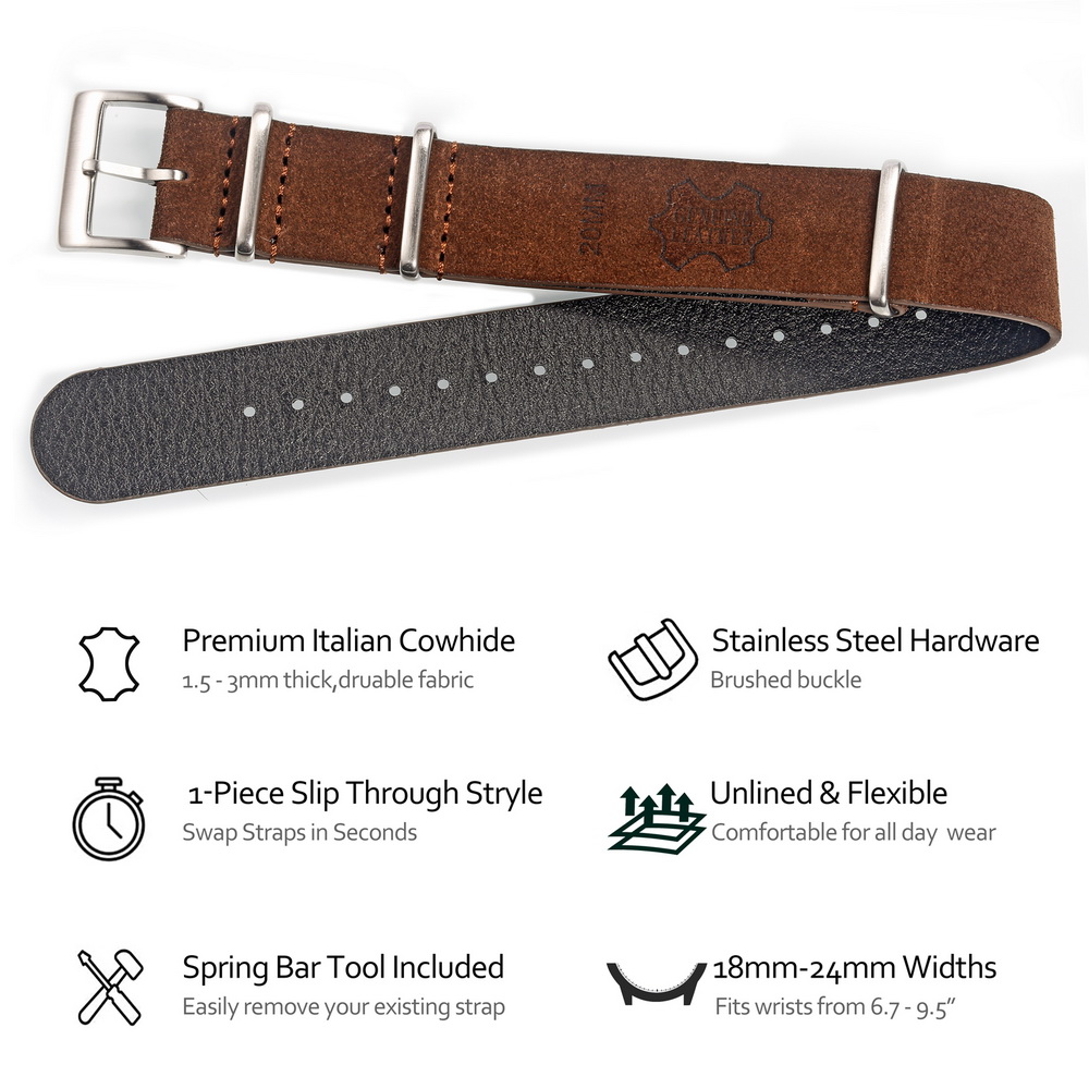 HEMSUT Genuine Leather Watch B - Tropic Strap Vintage 评论和价格