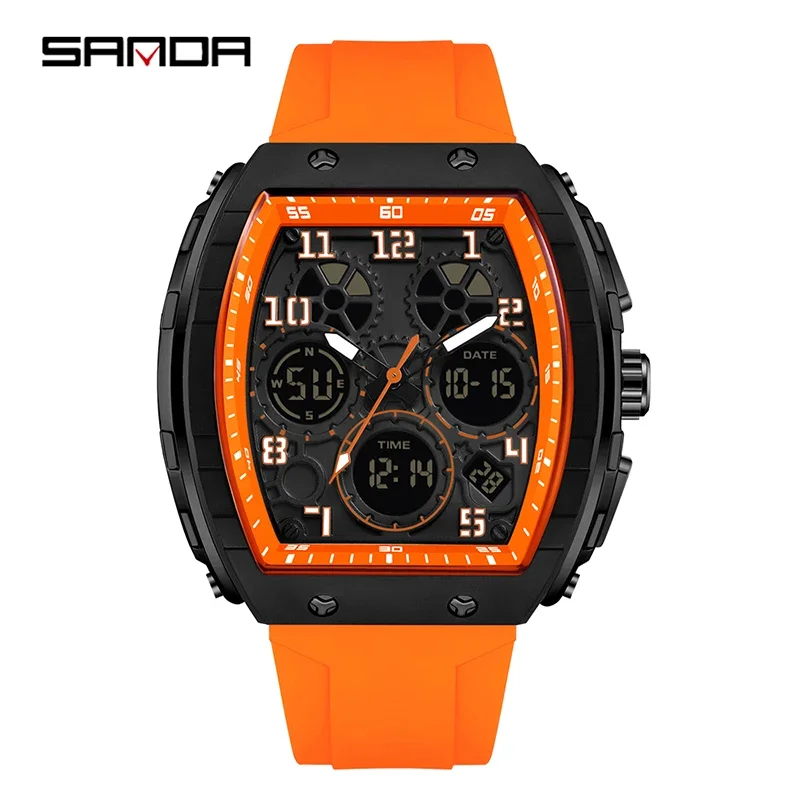 SANDA 6157 New Fashion Men's E - Rubber Strap Diver 评论和价格
