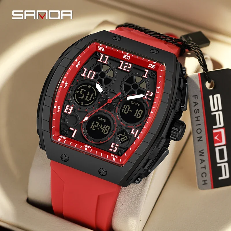 SANDA 6157 New Fashion Men's E - Rubber Strap Diver 评论和价格