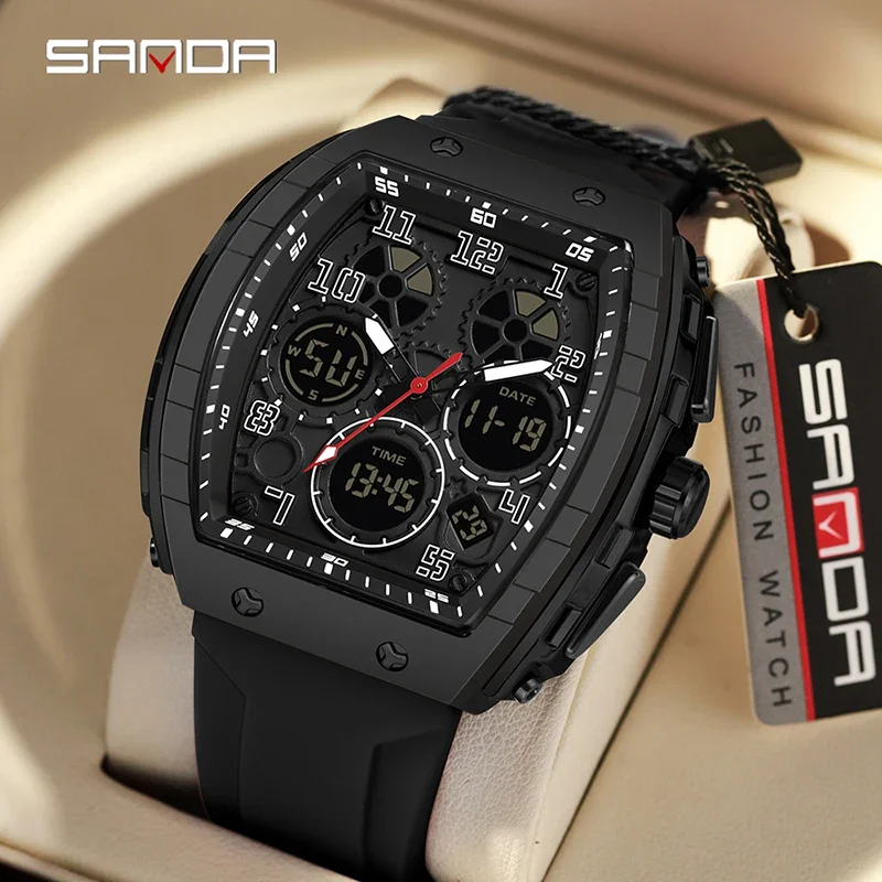 SANDA 6157 New Fashion Men's E - Rubber Strap Diver 评论和价格