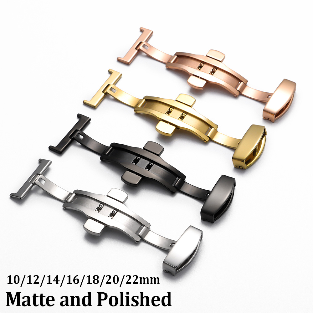 10/12/14/16/18/20/22mm Polishe - Butterfly Clasp Deployant 评论和价格