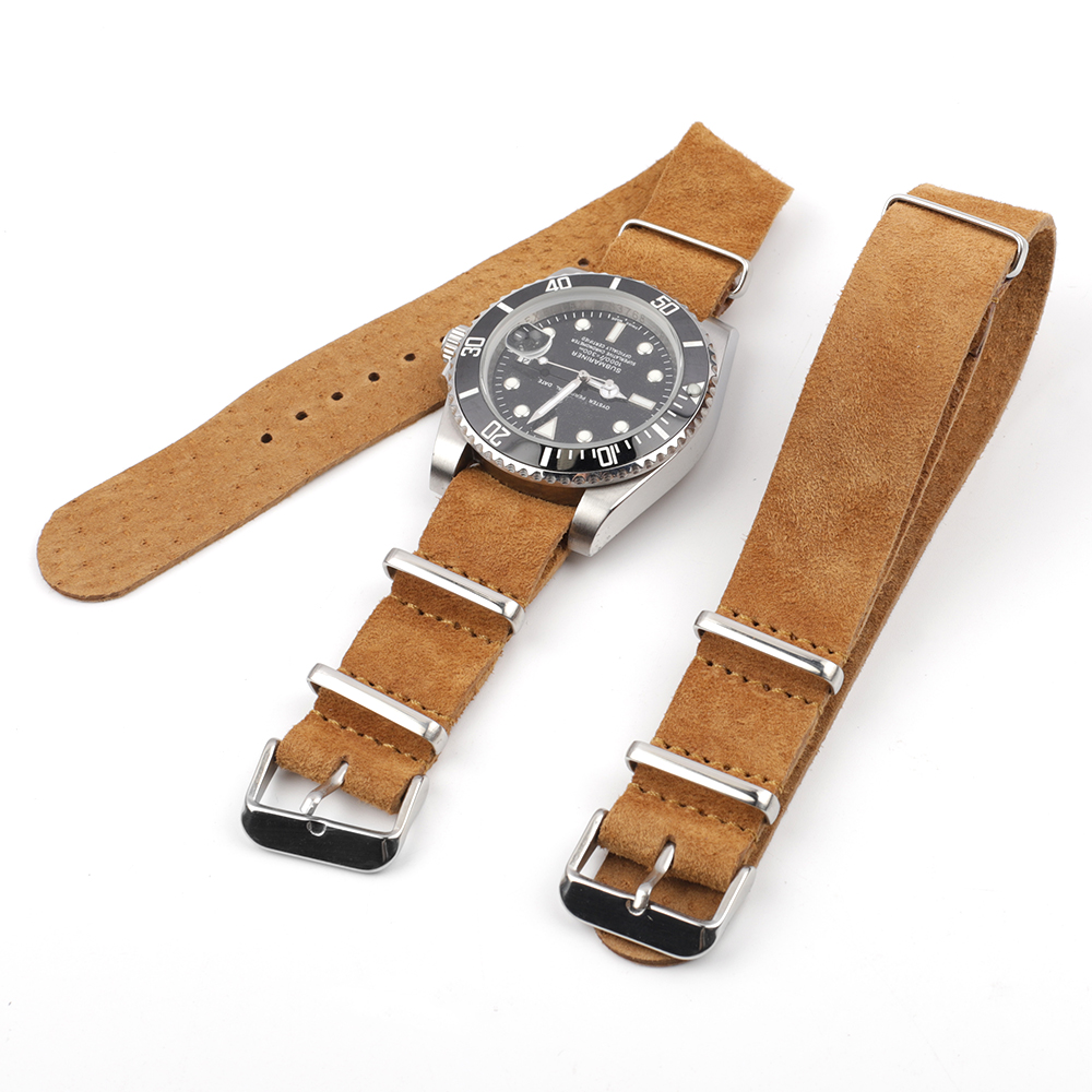 Soft Retro Suede Genuine Leath - Nato Strap Nylon 评论和价格