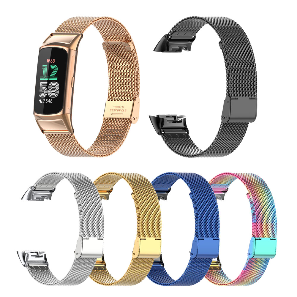 Suitable for Fitbit Charge 5/6 - Mesh Strap Metal 评论和价格
