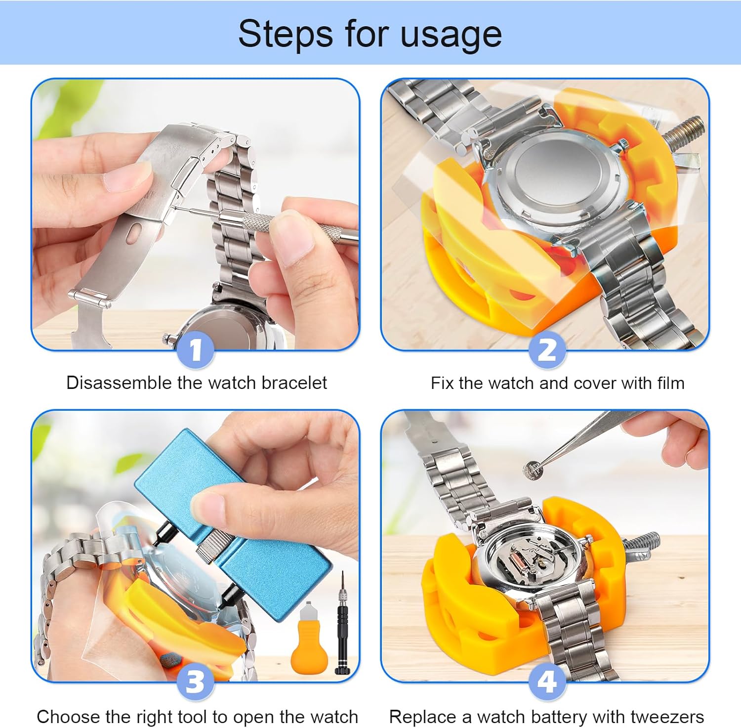 32 pcs Watch Battery Replaceme - Spring Bar Tool Set 评论和价格