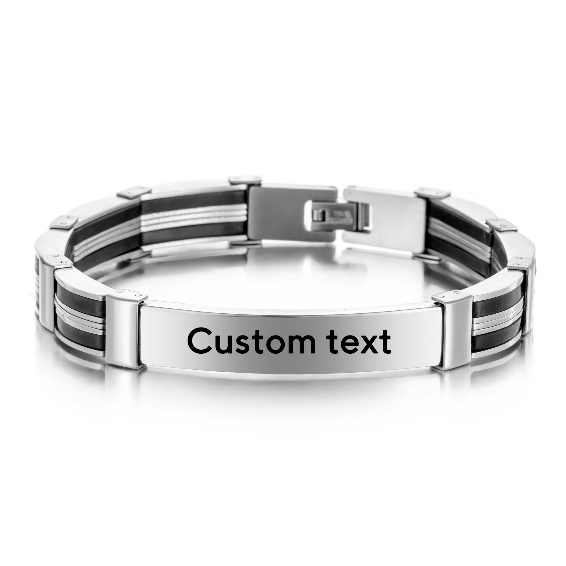 Punk Custom TEXT Name Men Stai - Silicone Band Women 评论和价格