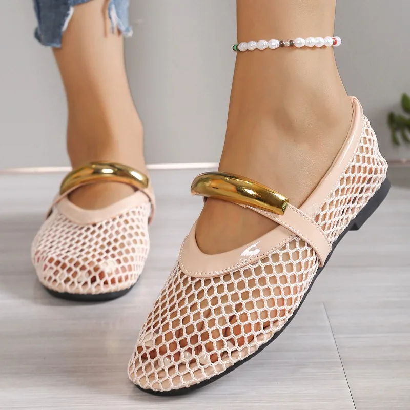 Women's Breathable Summer Roun - Mesh Strap Metal 评论和价格