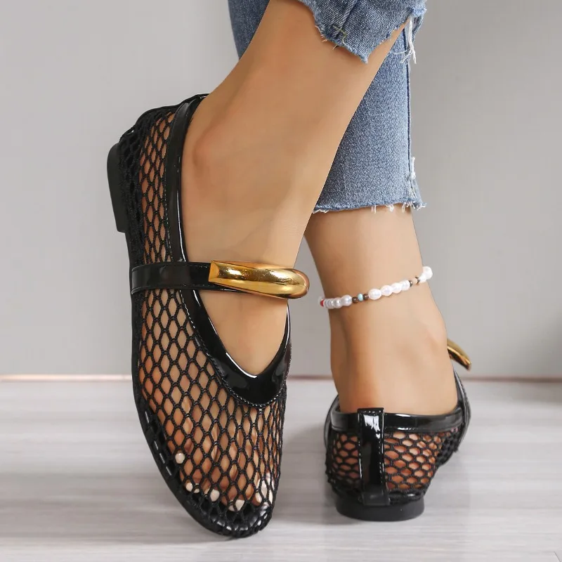 Women's Breathable Summer Roun - Mesh Strap Metal 评论和价格