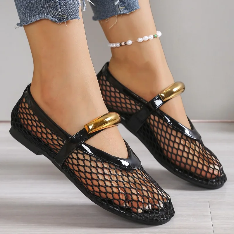 Women's Breathable Summer Roun - Mesh Strap Metal 评论和价格