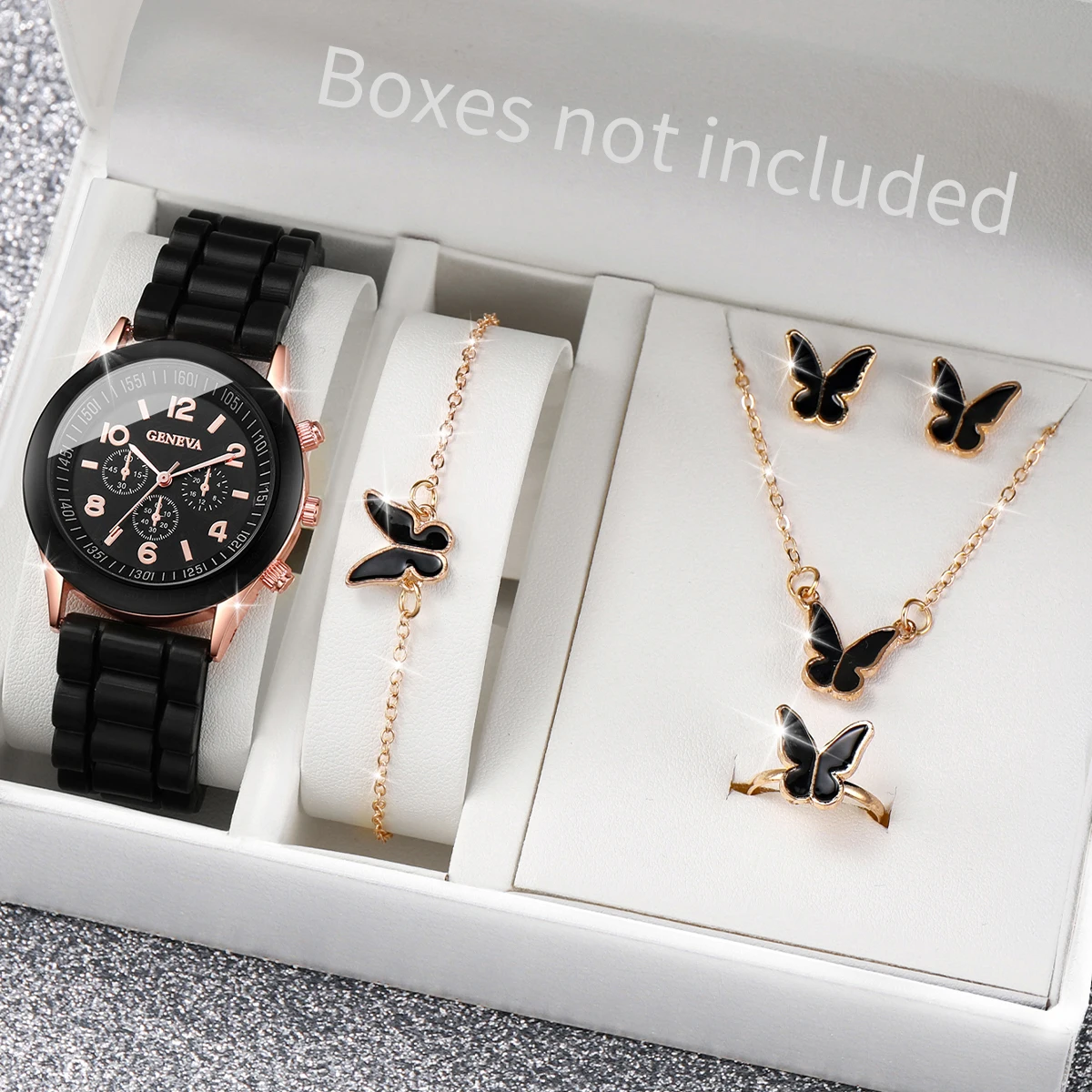 5/6PCS Fashion Women Watches C - Silicone Band Women 评论和价格