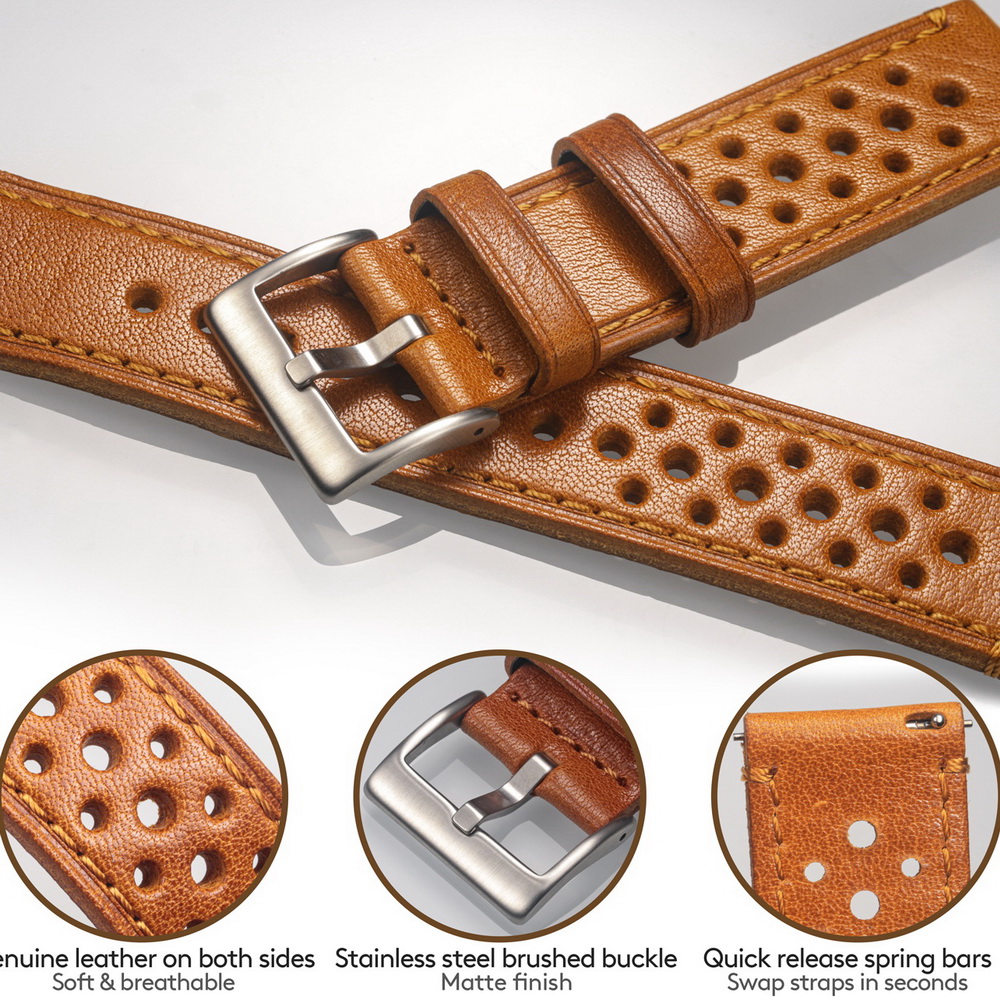 Hemsut Cowhide Watch Band Quic - Suede Strap Watch 评论和价格