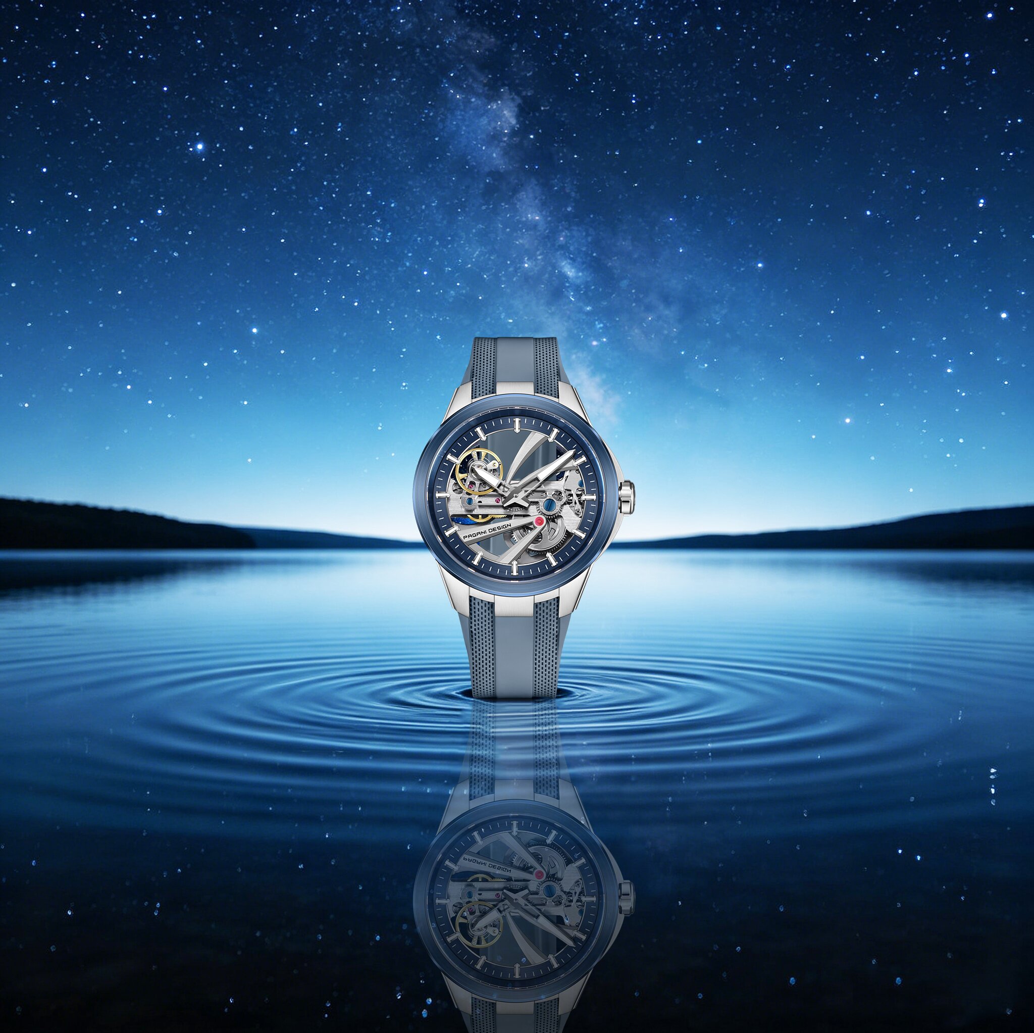 PAGANI DESIGN Men Trendy Mecha - Rubber Strap Diver 评论和价格