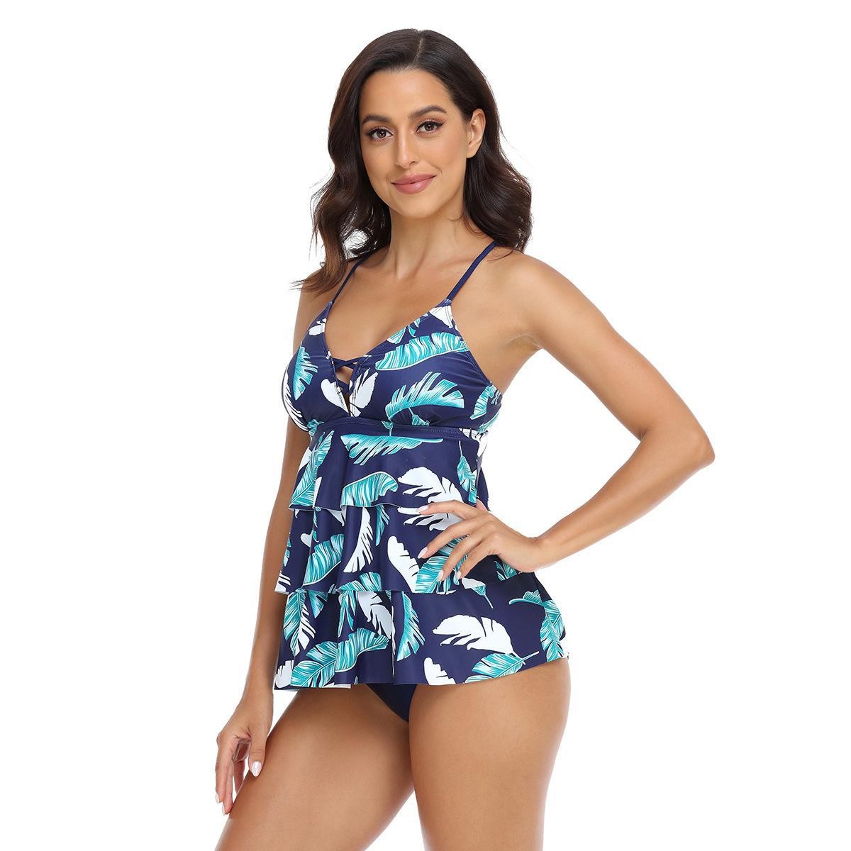 Woman Tankini Tropical Leaf Pr - Tropic Strap Vintage 评论和价格