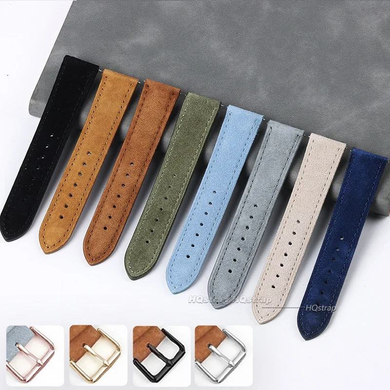 Suede Genuine Leather Watchban - Suede Strap Watch 评论和价格