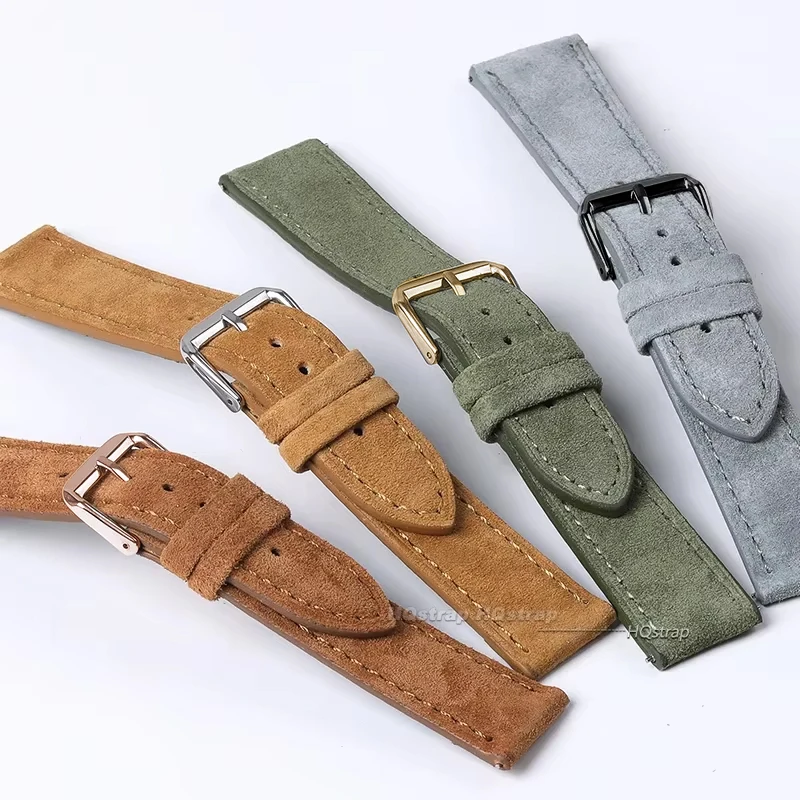 Suede Genuine Leather Watchban - Suede Strap Watch 评论和价格